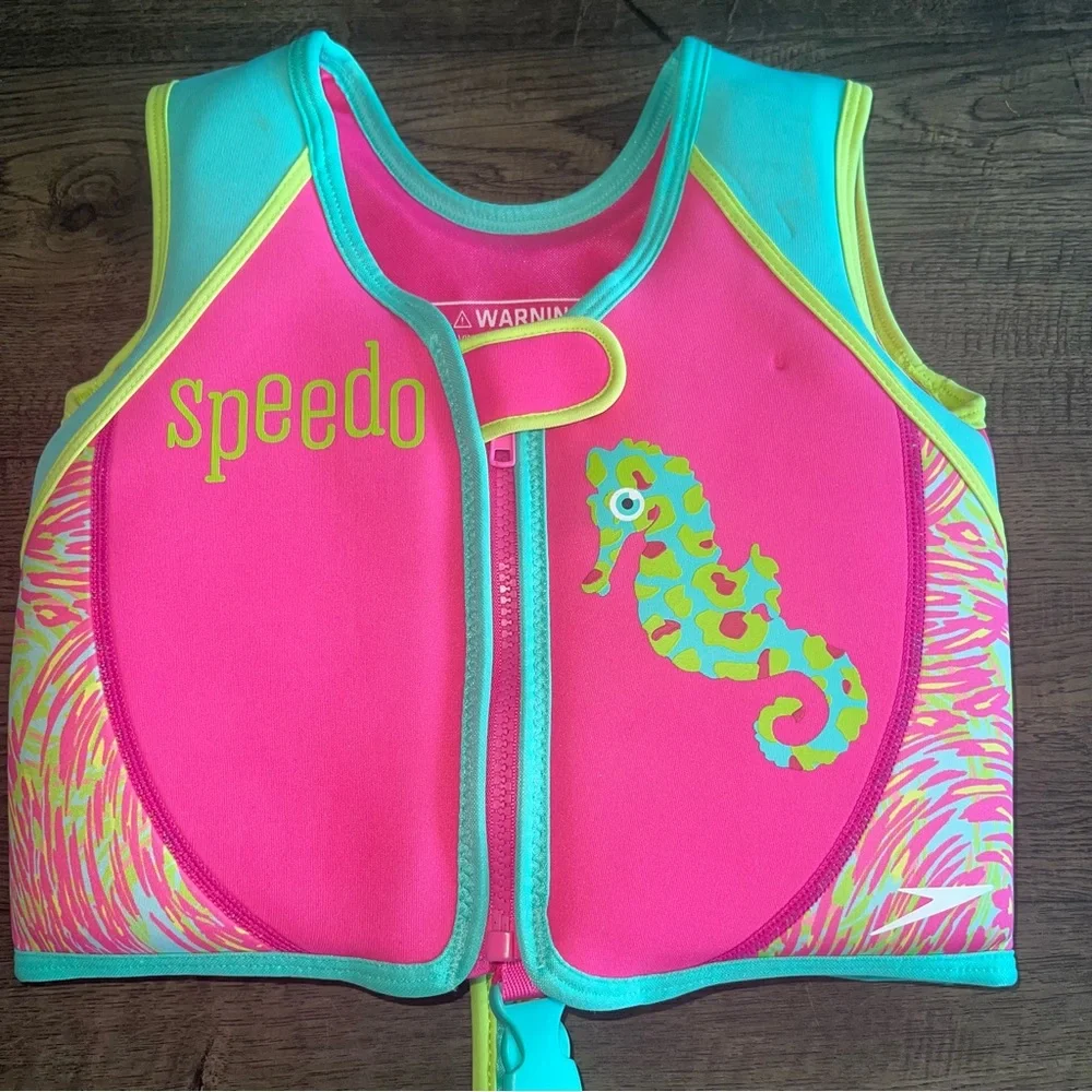 Speedo Kids One-Piece Swim Vest in Pink, Teal, Lime